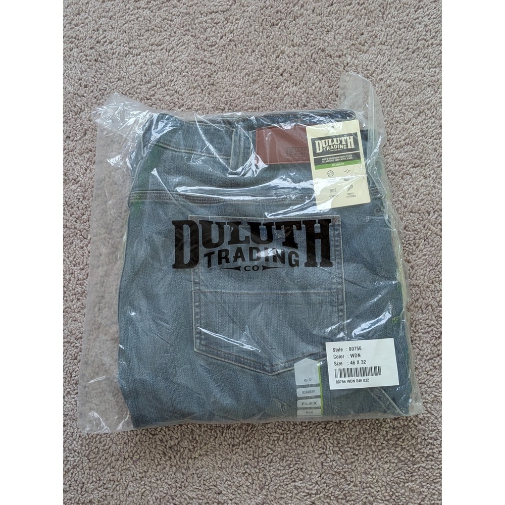 Duluth Trading Ballroom Double Flex Relaxed Fit Carpenter Jeans Mens 46x32 NWT
